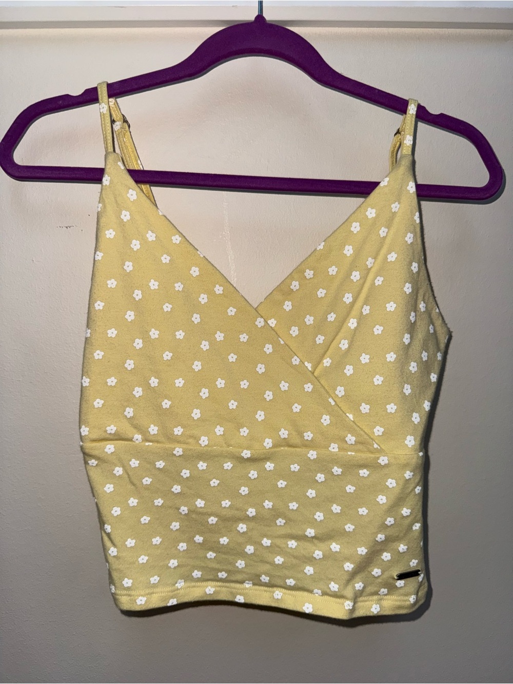 Hollister Yellow Floral Wrap Camisole